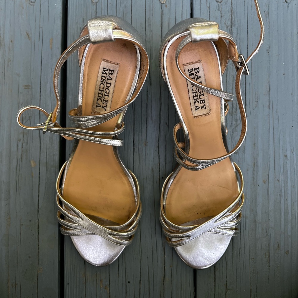 Badgley Mischka Silver Heels